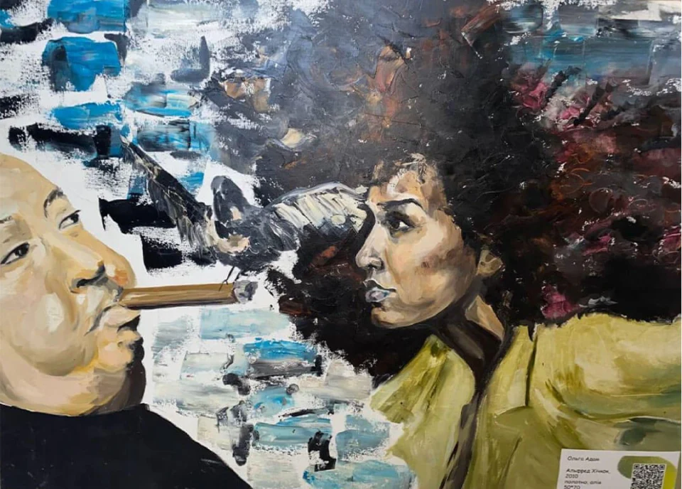 Alfred Hitchcock and Leah Kebede