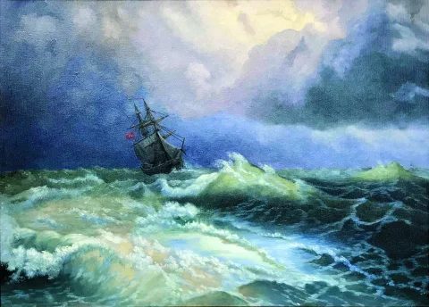 Fırtınalı Denizde Gemi (Ayvazovski)
