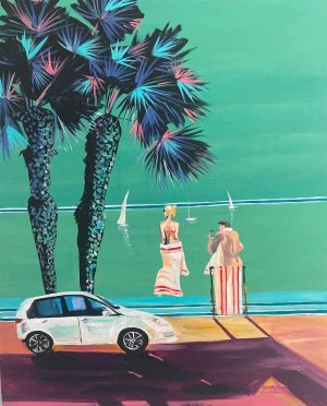 Olga Adam - Beach in Cannes 120 cm x 90 cm