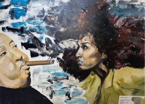 Olga Adam - Alfred Hitchcock and Leah Kebede 50 x 70 cm
