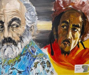 Olga Adam - Bob Marley and Serhii Paradzhanov  50 x 70 cm